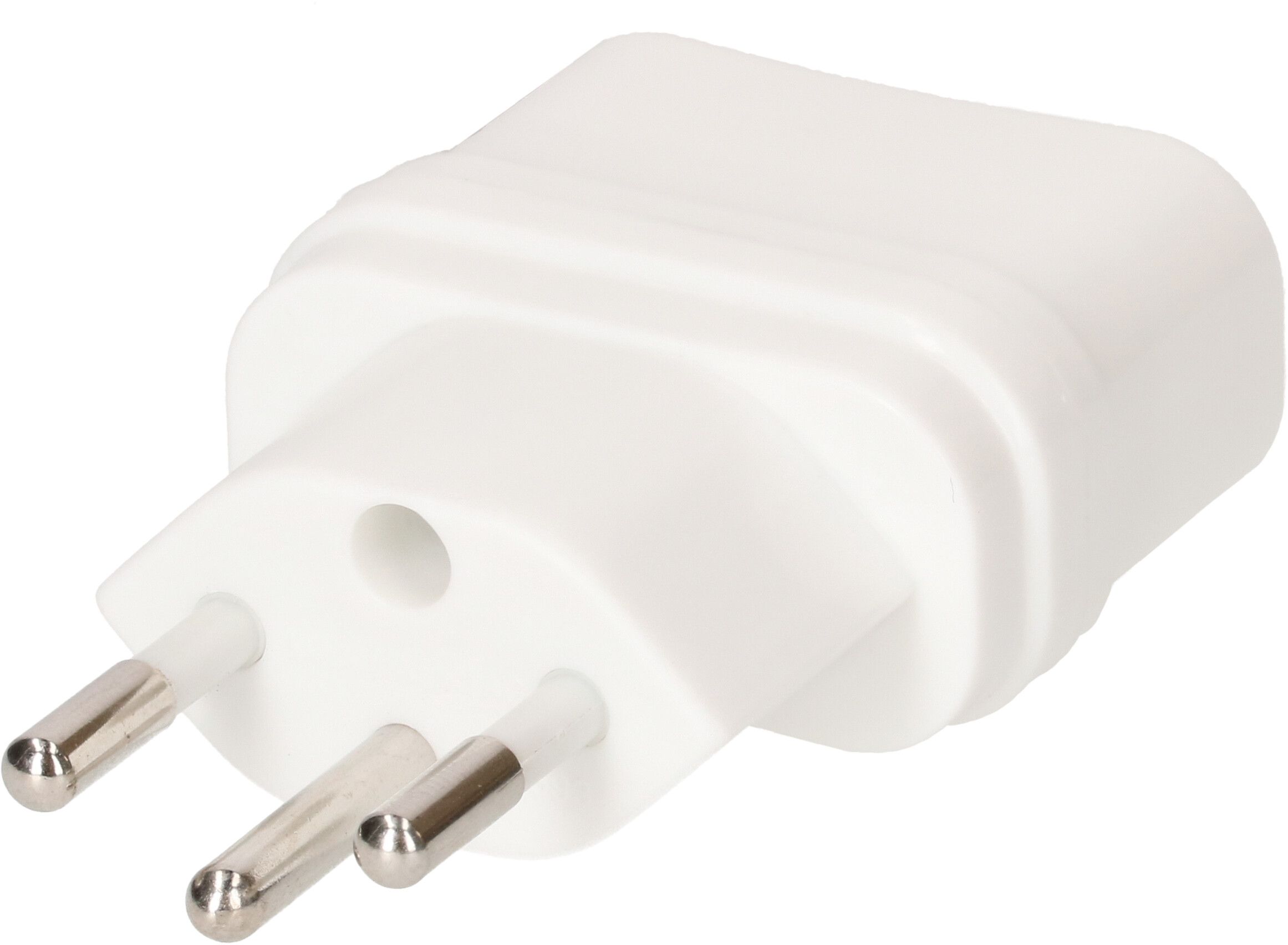 adaptateur de voyage type 12 / Italie 3 pôles blanc