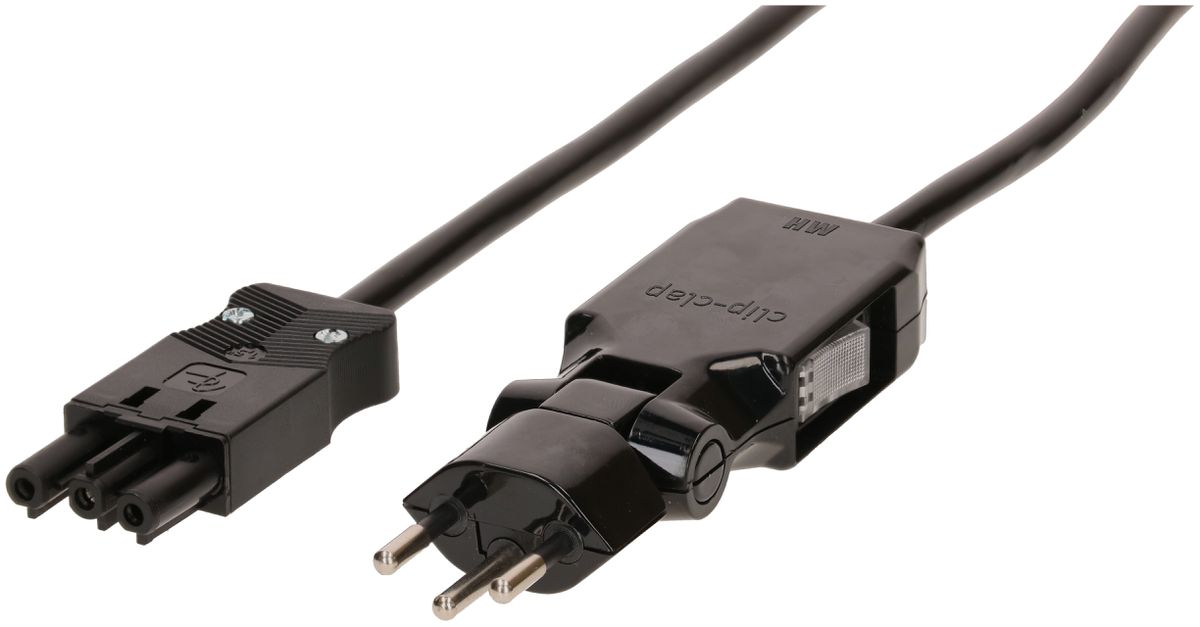 câble de racc. TD H05VV-F3G1.0 3m int. type 12 clip-clap / AC 166