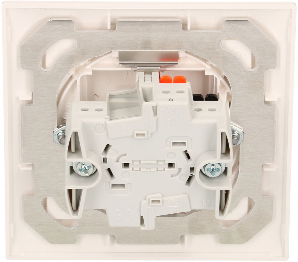 Druckschalter Schema 3 blau beleuchtet UP EdizioDue weiss