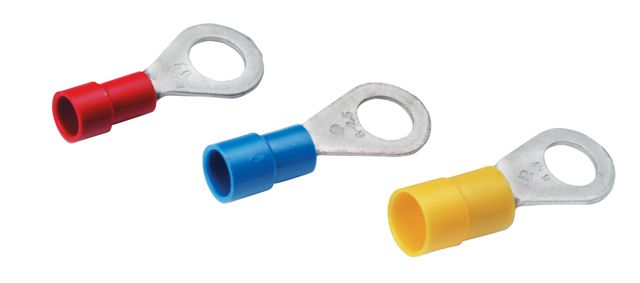 Cosses de câble à sertir isolées isolées 4-6mm² M8 jaune