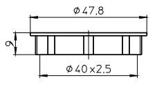bague à visser E27 48x9mm noir