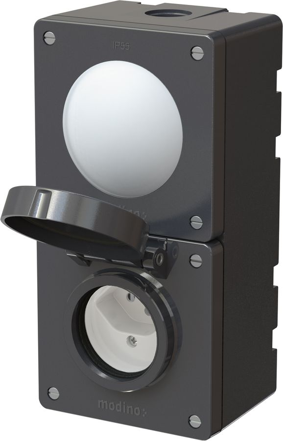 combinaison interrupteur s3 / type 13 ta.2x1 AP exo IP55 noir