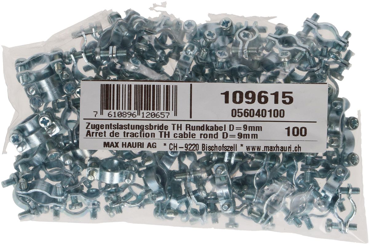 bride de décharge de traction acier galvanisé 2x M2.5x9mm