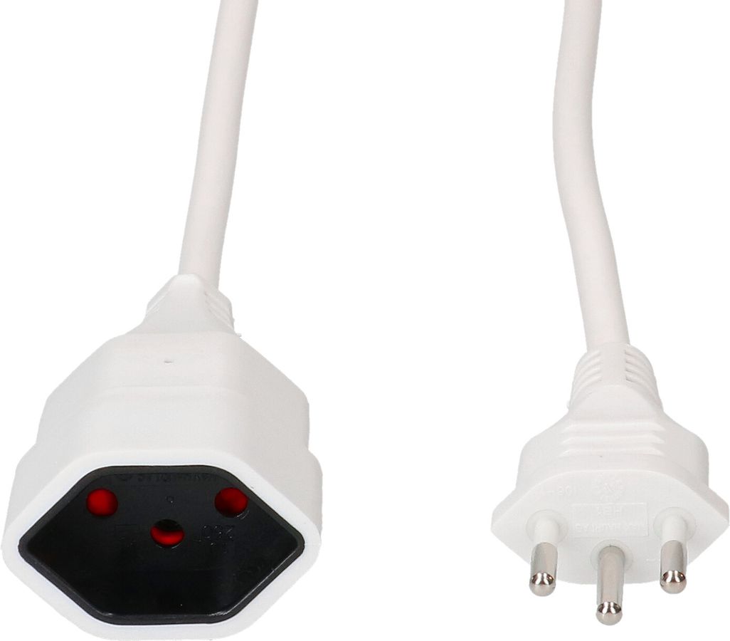 Rallonge TD H05VV-F3G1.0 1m blanc BS type 12 / type 13