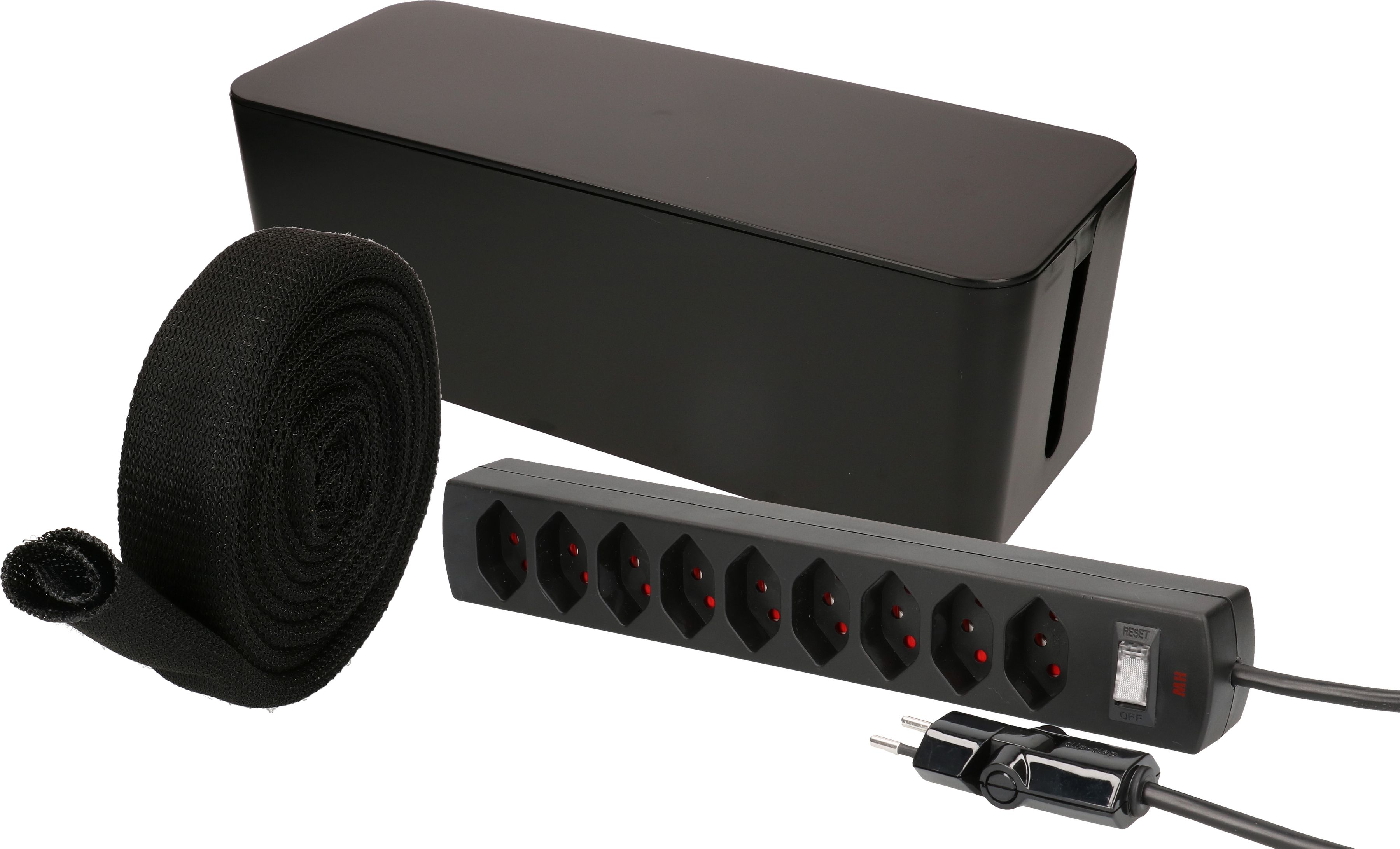 set gestion des câbles grand noir