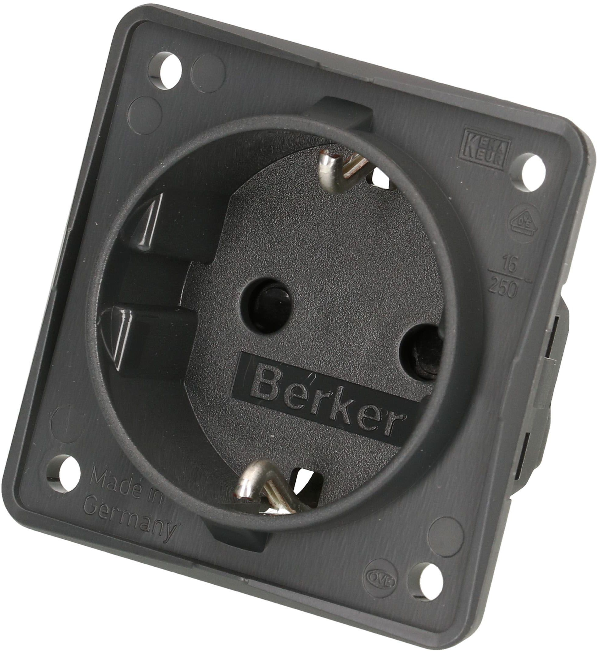 prise 1x Schuko appareil avec plaque frontale Berker Integro ant.