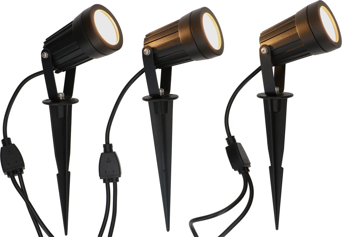 set de 3 lampes de jardin Merkuro / ALU noir IP65 / LED / type 11