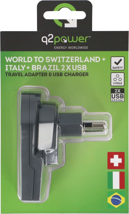 Q2 Power adaptateur mondial CH - USB