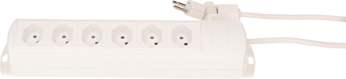 multiprise Prime Line 6x type 13 blanc aimant 3m clip-clap