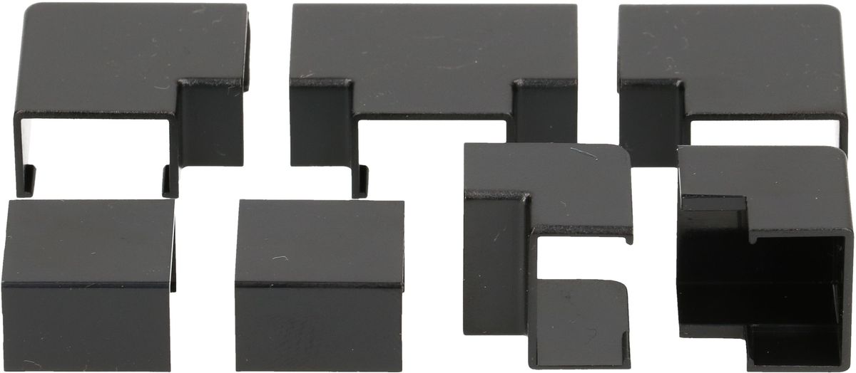 Raccords de goulotte 16x10mm noir assorti 7 pcs.