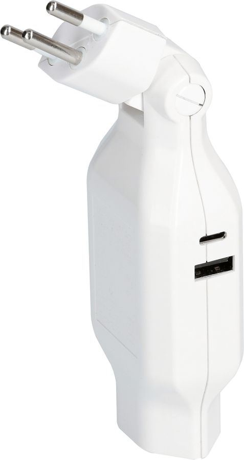 multi adaptateur clip-clap 1x type 13 USB Fast Charge blanc