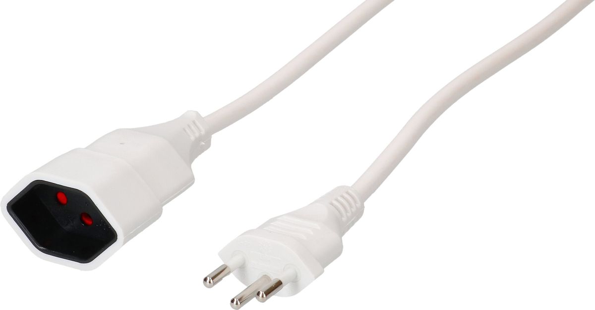 Rallonge TD H05VV-F3G1.0 3m blanc BS type 12 / type 13