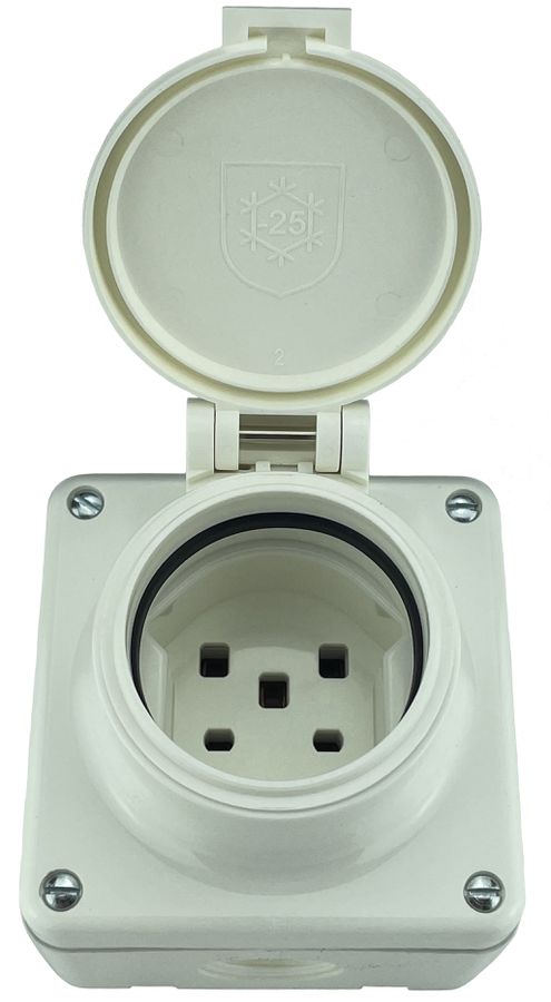 prise 1x type 25 ta.1x1 AP Mica Nass IP55 blanc