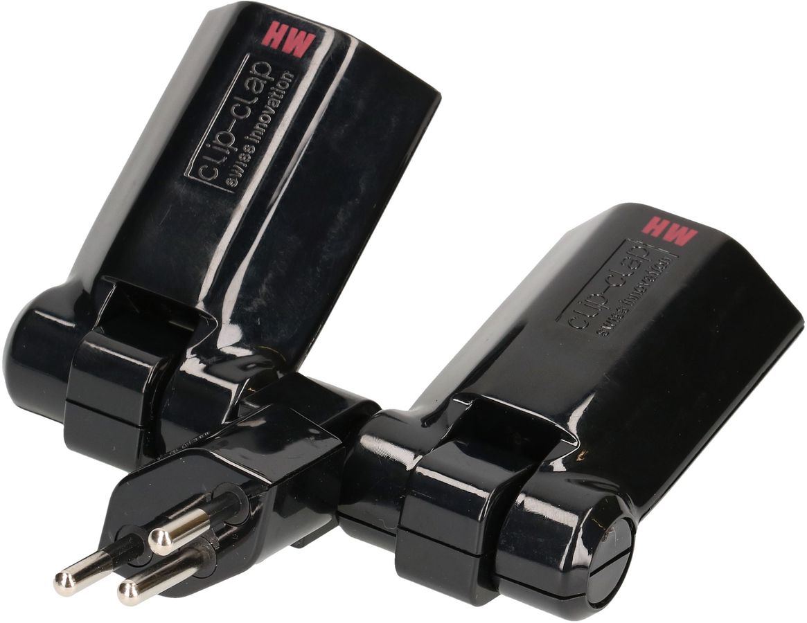 multi adaptateur clip-clap 2x type 13 3 pôles noir BS