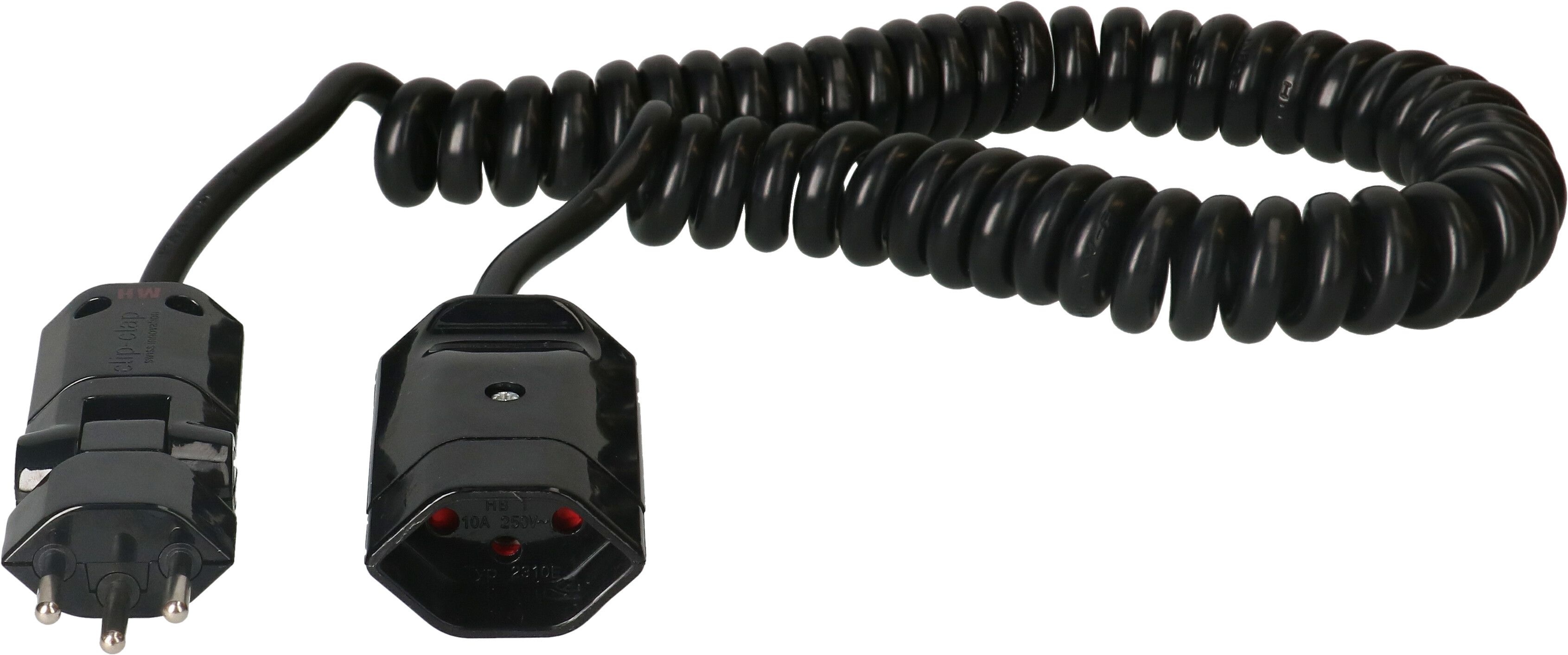 prolunga TD spiralato H05VV-F3G1.0 2m nero tipo 12 / tipo 13