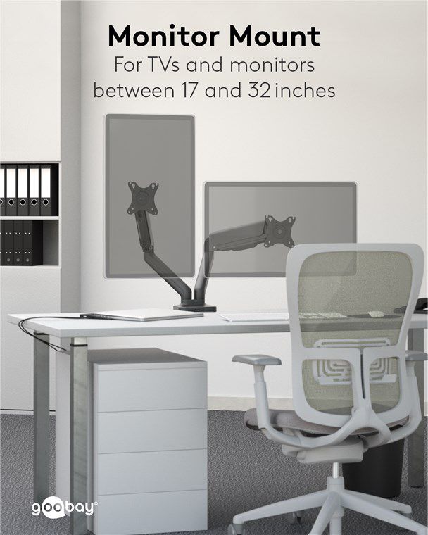 Doppel-Monitorhalterung mit Gasdruckfeder