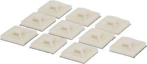 pied pour attache câbles 25X25mm blanc jusqu'à 4.8mm / 10 pièces