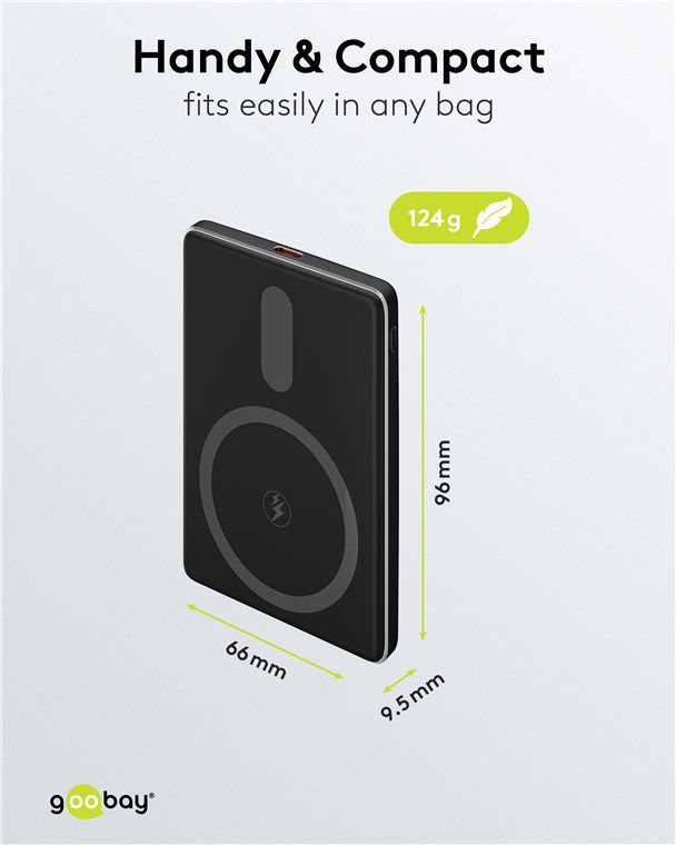 Powerbank 5000mAh PD/Wireless mit Magnetring