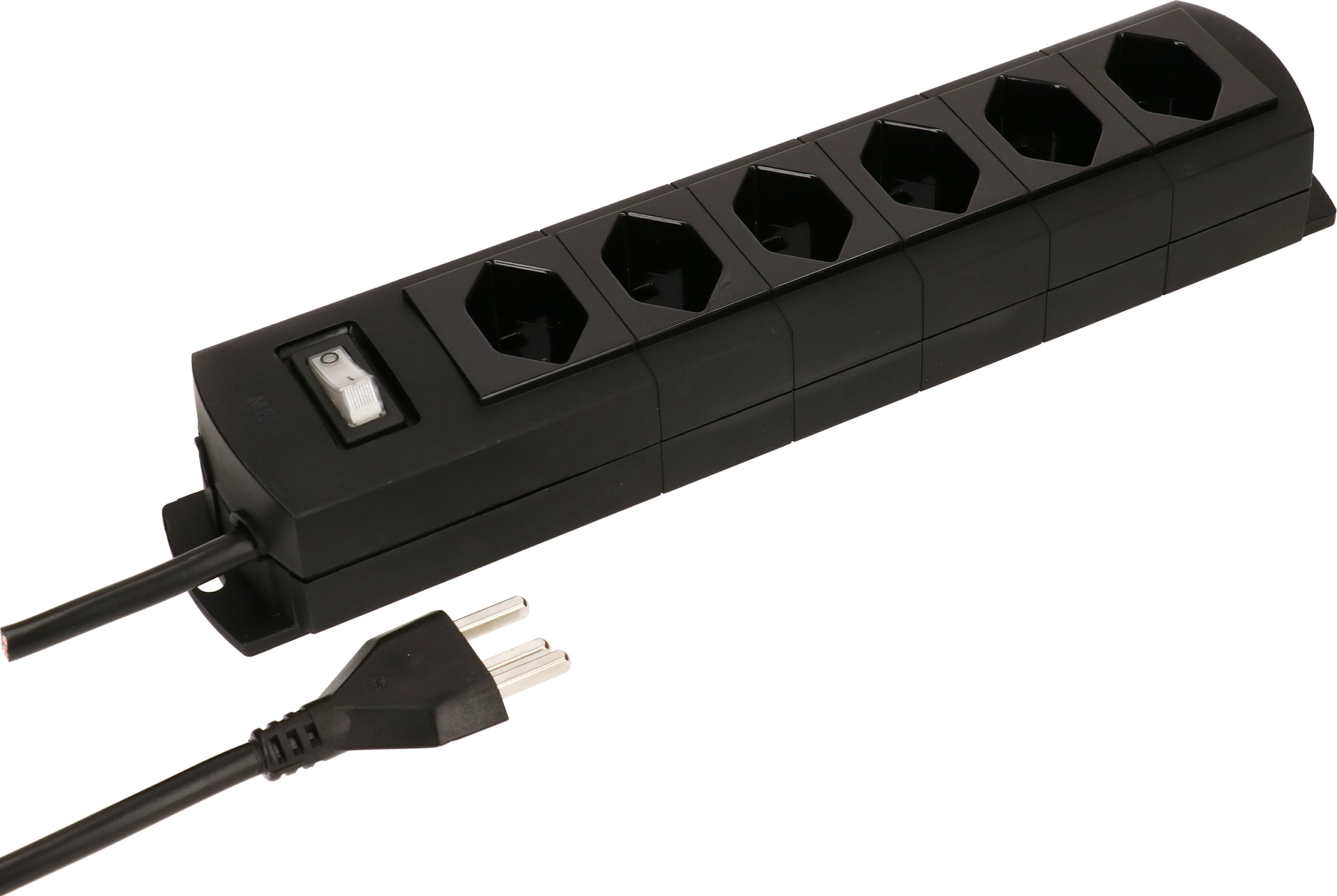 multiprise Prime Line 6x type 23 noir interrupteur 3m