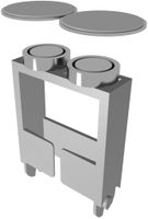 fixation par aimant fin Qube gris RAL7040