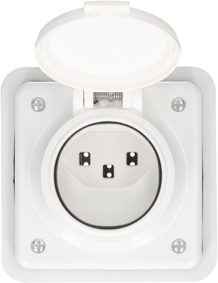 presa 1x tipo 23 dim.1x1 INC Mica Nass IP55 bianco