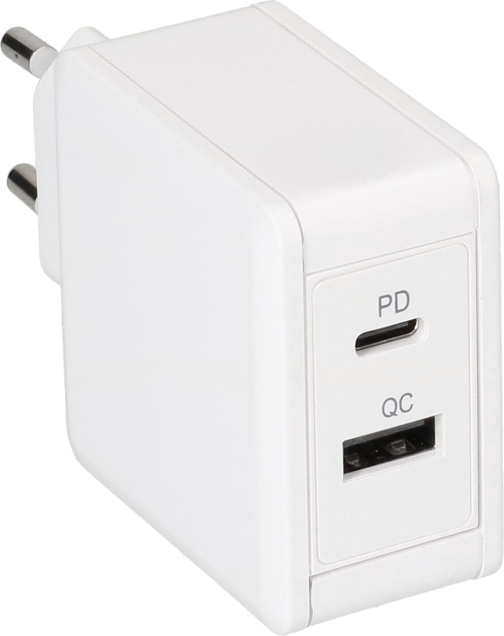 adattatore di ricarica rapida USB 1x USB-C PD 1x USB-A 30W bianco