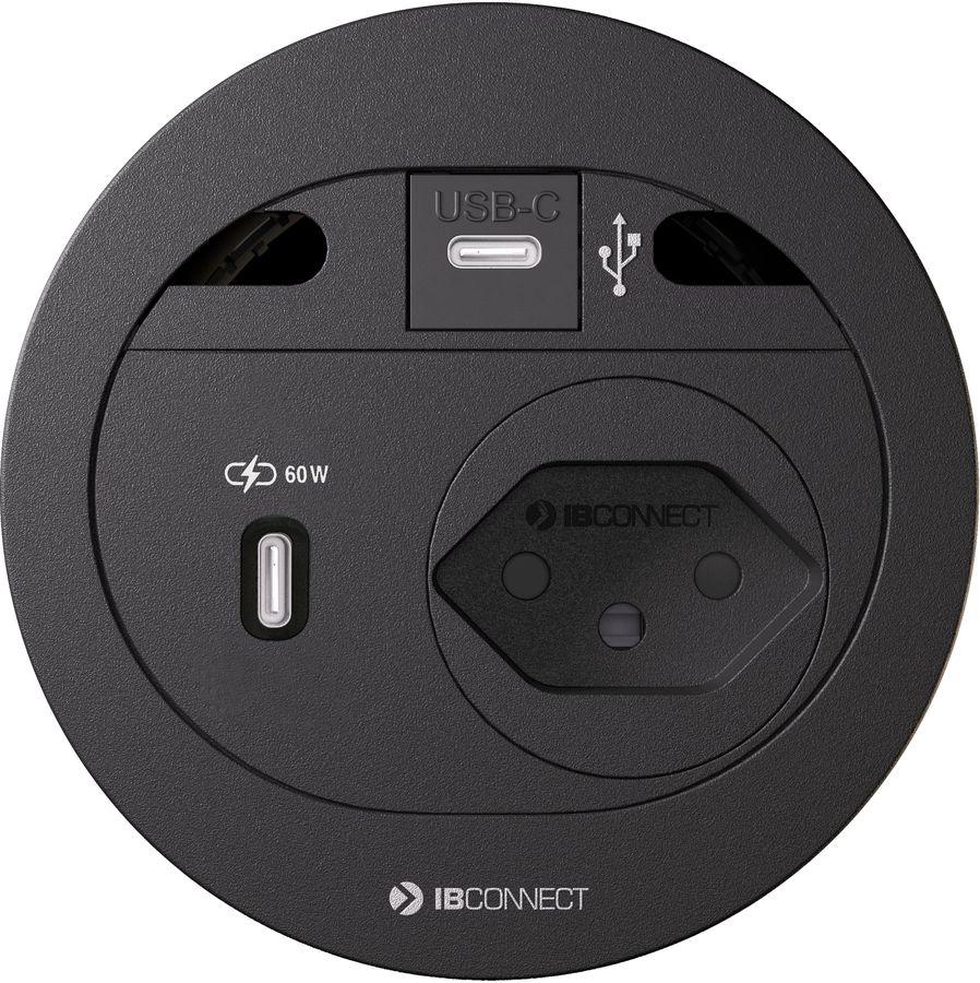 DIVUS bloc multiprise noir 1x type 13 1x USB-C 60W 1x USB-C Data