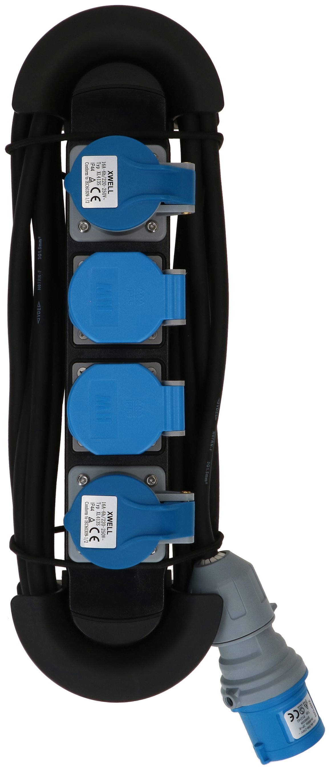 multiprise Construct Line 2x type 23 IP55 2x CEE16-3 noir 5m