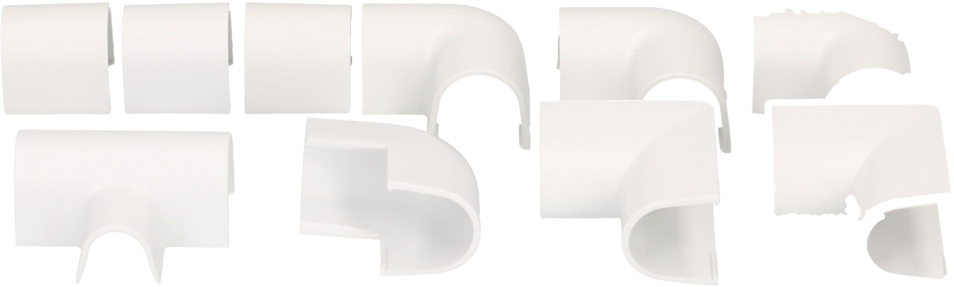 Raccords de goulotte 5mm blanc assorti 10 pcs.