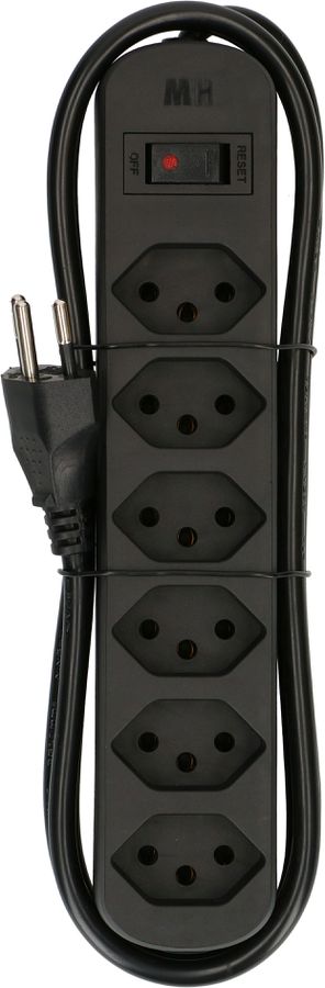 multiprise Basic Line 6x type 13 nr interrupteur 1.5m Green+Fair