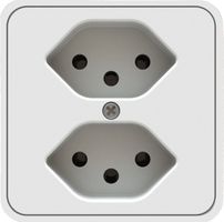 Anbau-Steckdose 2x Typ 13 kompakt weiss 0.5m AC166