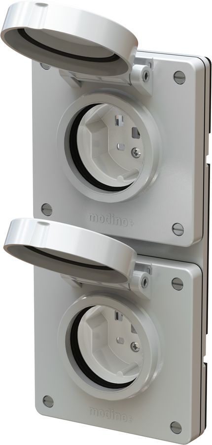 combinaison type 25 / type 25 ta.2x1 ENC exo IP55 gris clair