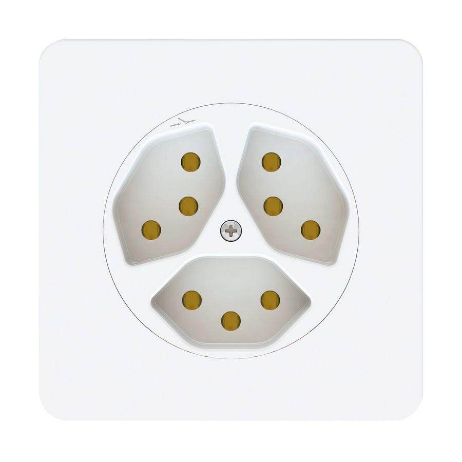 presa 3x tipo 13 1S dim.1x1 INC maxONE bianco