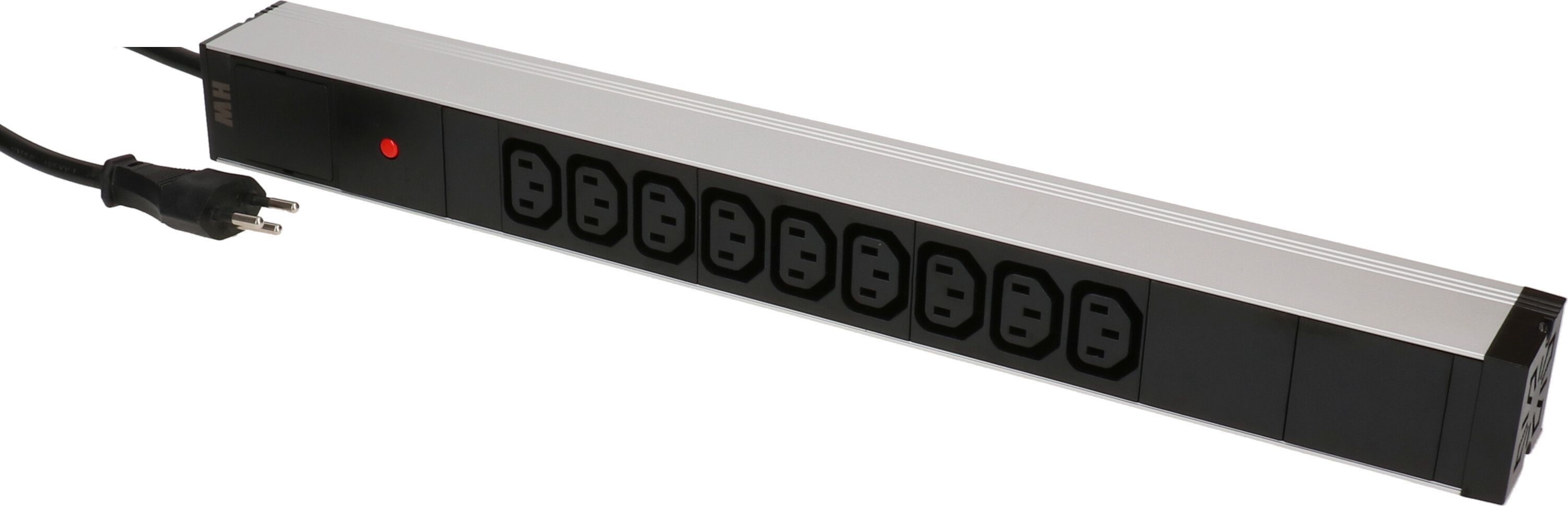 PDU 19 pouces 9x C13 noir 1U fiche type 12