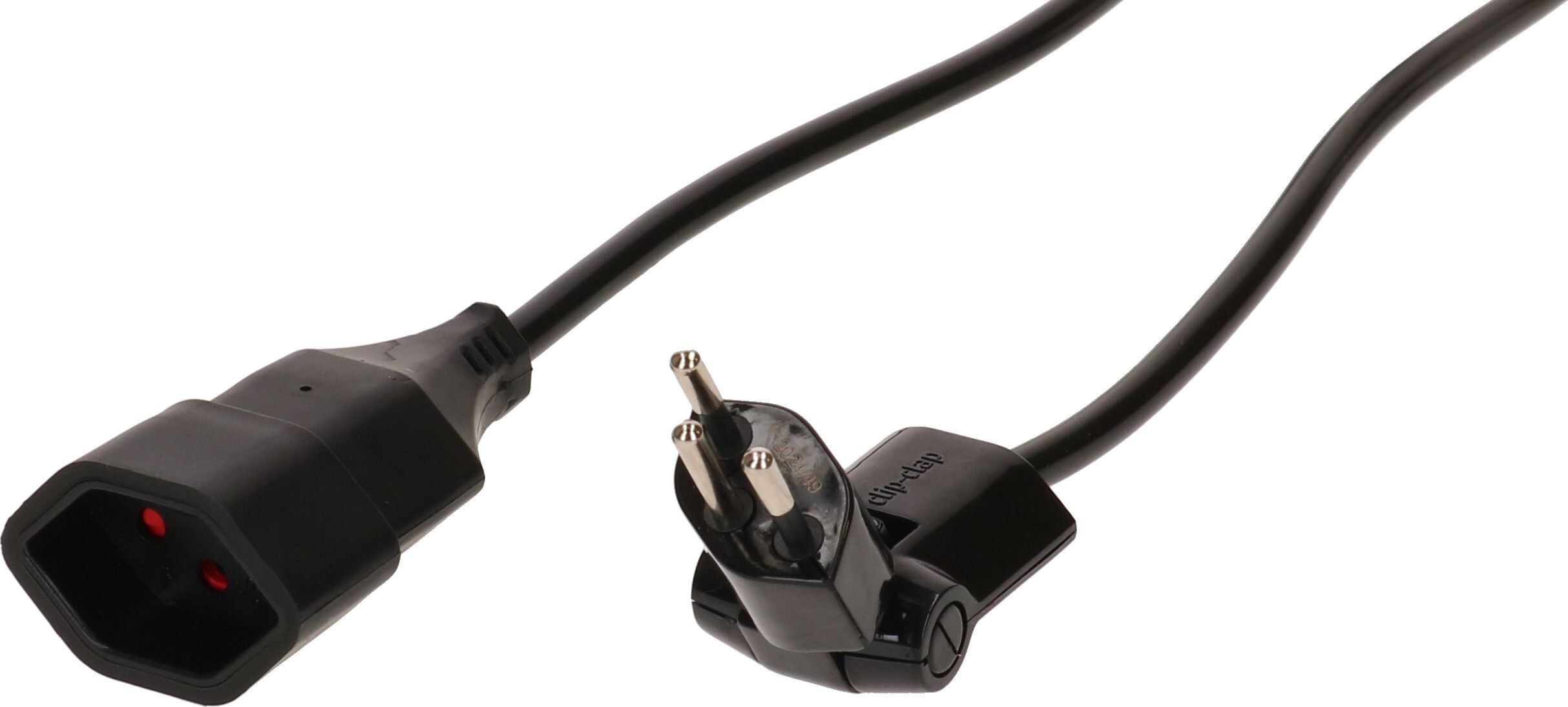 Rallonge TD H05VV-F3G1.0 0.5m noir clip-clap BS type 12/type 13