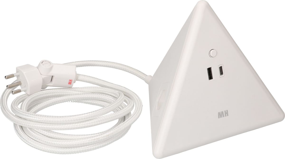 Energy Pyramide multiprise 2x type 13 bc USB A+C 2.5m clip-clap