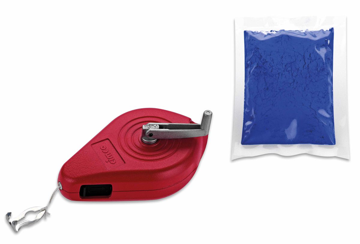 Rouleau de cordeau à frapper avec poudre colorée