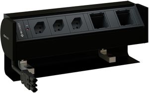 PRISMA bloc multiprise noir 3x type 13 2x module vide