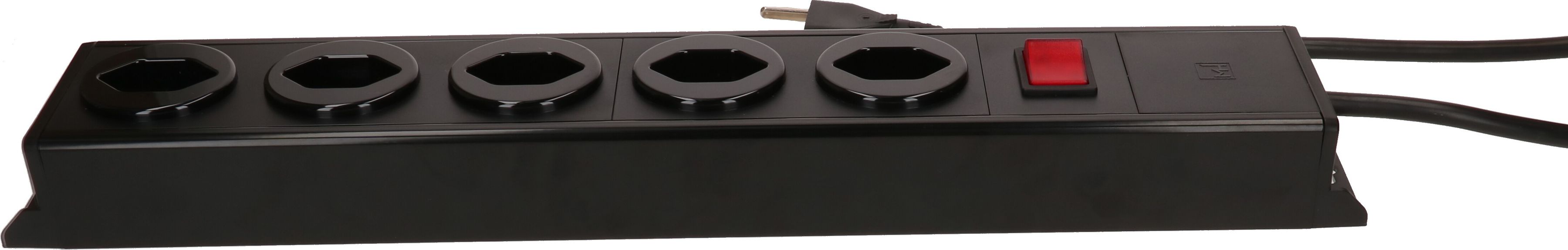 multiprise Power Line 5x type 23 noir/noir interrupteur 1.5m