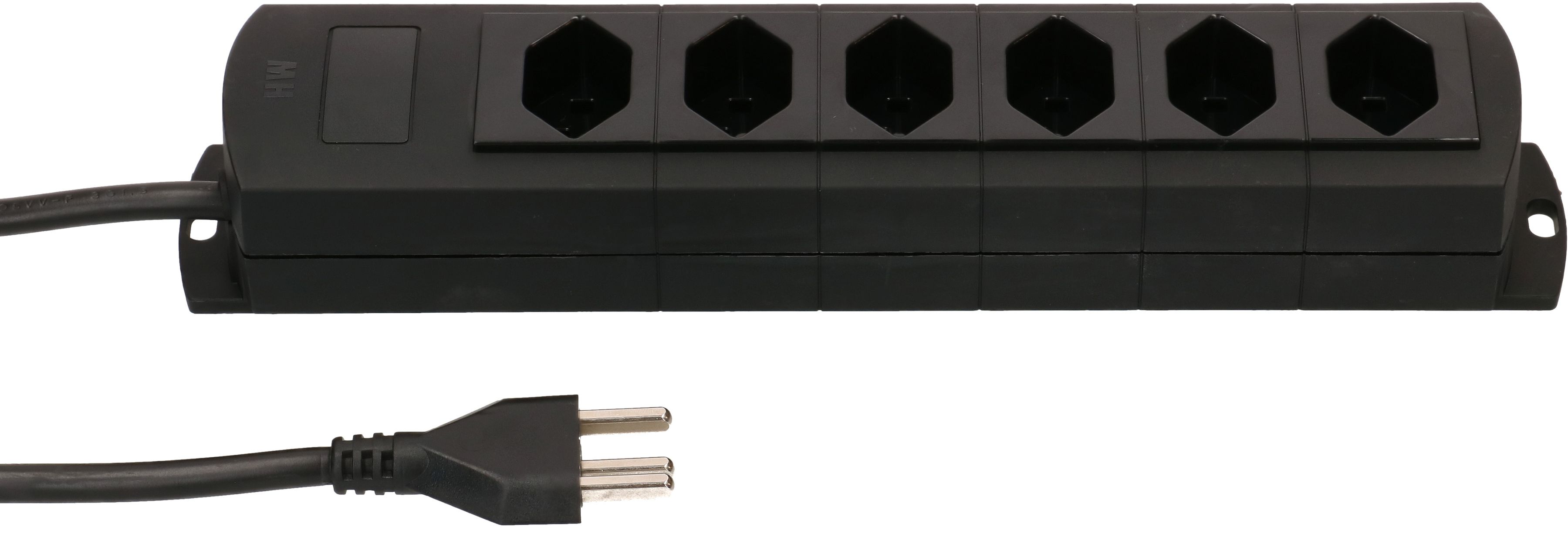 multiprise Prime Line 6x type 23 noir 3m