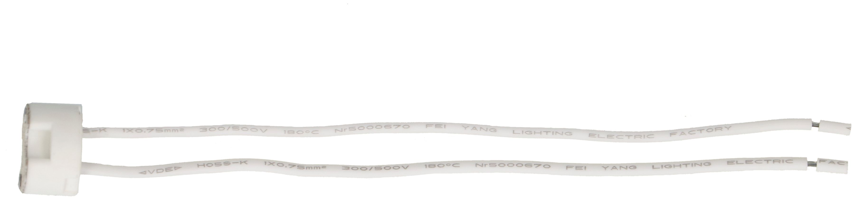 portalampada per alogena G4/G5.3/G6.35 cavetto PTFE 140mm