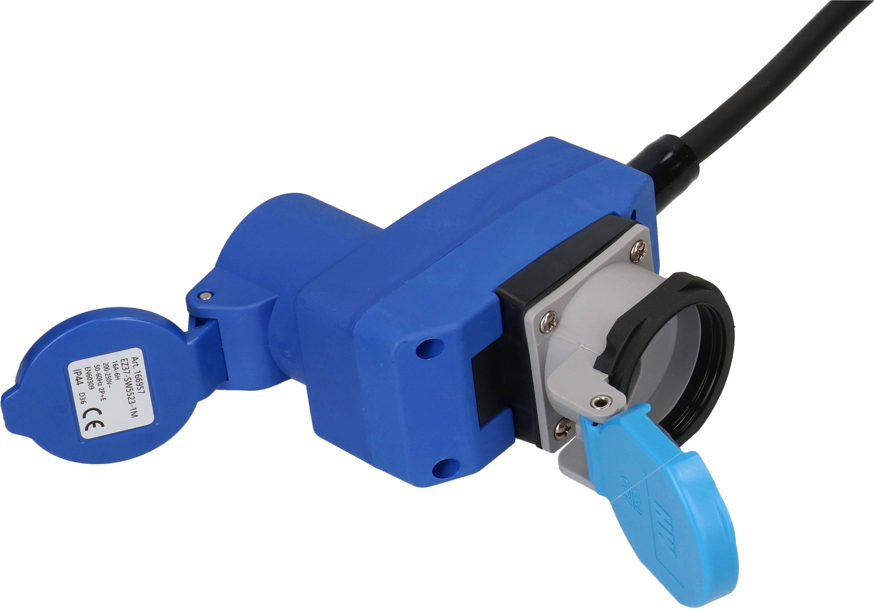 CEE-Verlängerung H07RN-F3G1.5 15m sw CEE16-3/CEE16-3+Typ 23 IP55