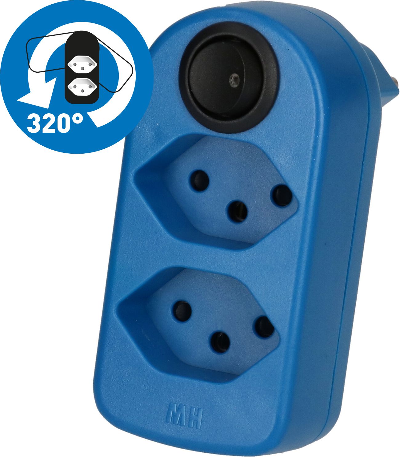 Multi adaptateur ADAPT 2x type 13 bleu rotatif interr. BS
