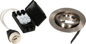 cadre Ø80 chrome pour ampoules LED av. socle GU10/ressort à lame