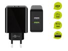adattatore di ricarica rapida dual USB 2x USB-A QC 28W nero