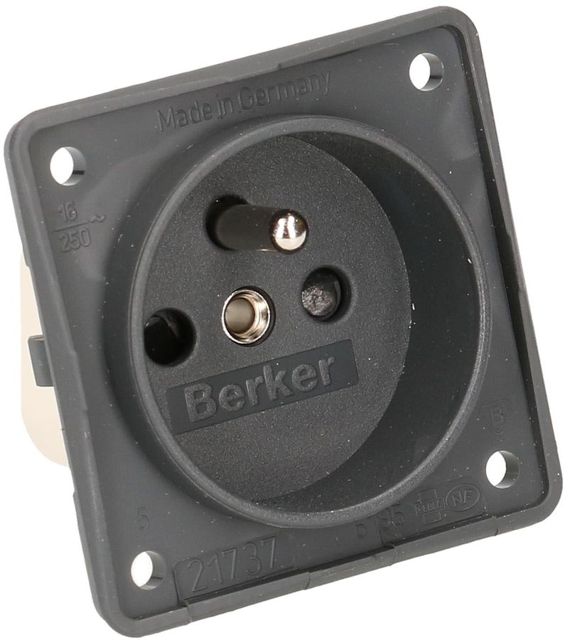 prise 1x type E appareil + plaque frontale BS Berker Integro ant.