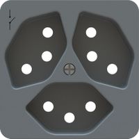 prise 3x type 13 1S plaque frontale priamos anthracite