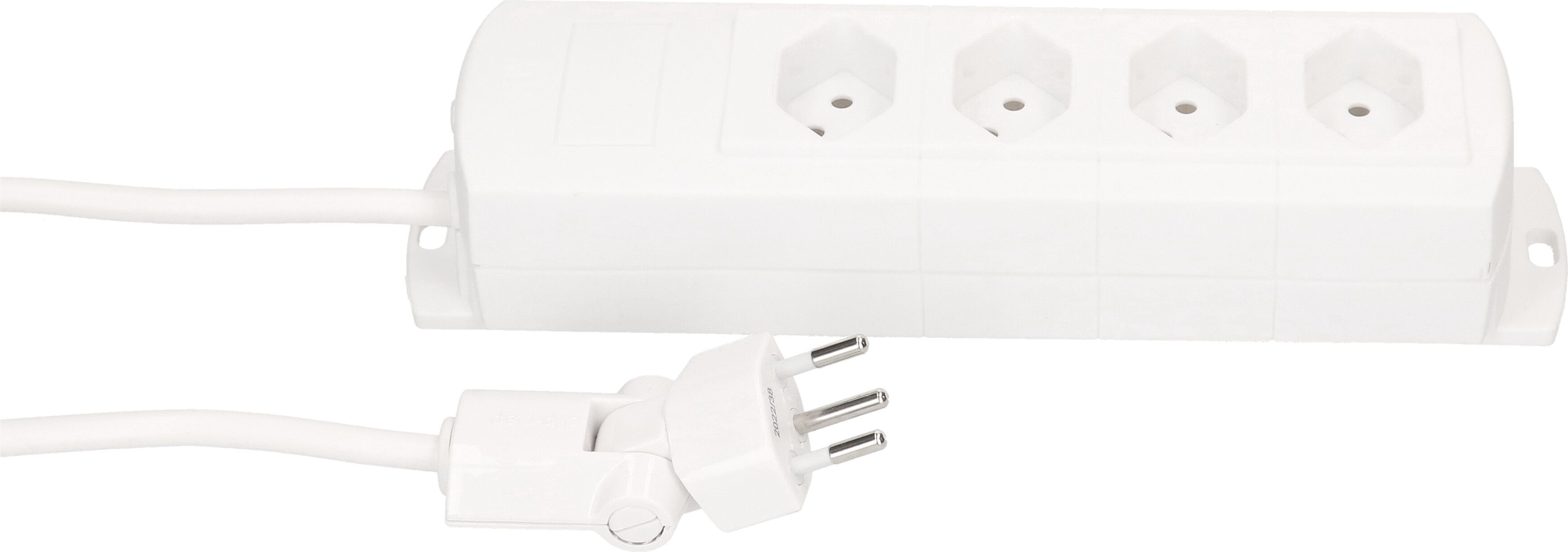 multipresa Prime Line 4x tipo 13 bianco 3m clip-clap