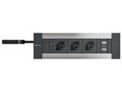 INTRO2.0 bloc multiprise anodisé 3x type 13 1x USB-A/C