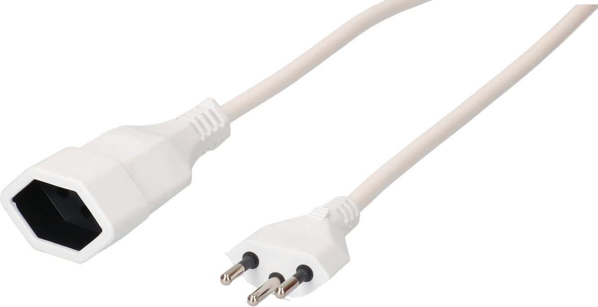 Rallonge TD H05VV-F3G1.0 3m blanc type 12 / type 13